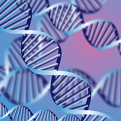 Image showing DNA helix, biochemical abstract background with defocused strands, eps10 