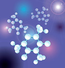 Image showing Molecule,  molecular structure with flate, science abstract background, eps10