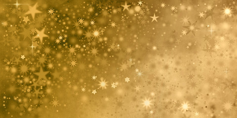 Image showing golden xmas stars in different shapes