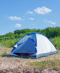 Image showing Tent of blue color