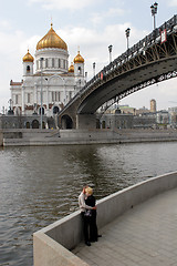 Image showing Moscow, Russia,  A kind on the Temple of the Christ of the Savior