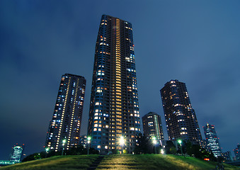 Image showing night skyscrapers