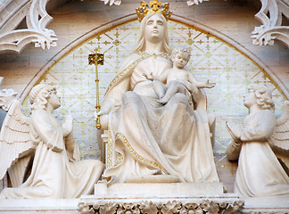 Image showing Madonna on the throne with the Child Jesus and two angels