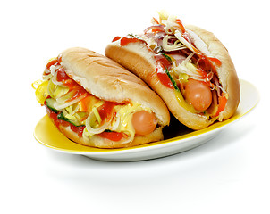 Image showing Two Hot Dogs