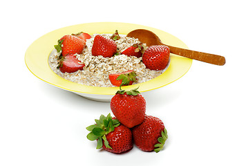 Image showing Healthy Breakfast and Strawberries