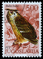 Image showing Stamp printed in Yugoslavia shows the European Eagle Owl