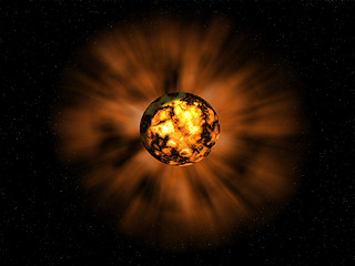 Image showing Explosion on the planet