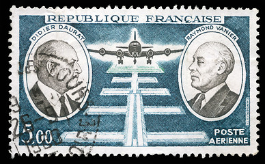 Image showing Stamp printed by France, shows Didier Daurat and Raymond Vanier