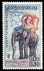 Image showing Stamp printed in Laos shows the elephant