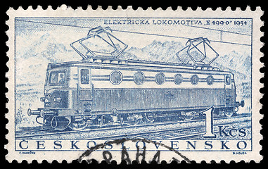 Image showing Stamp printed in Czechoslovakia showing the 'E499.0' Locomotive