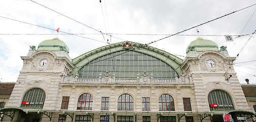 Image showing wide view of the main station of Basel, Switzerland 