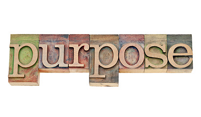 Image showing purpose word in letterpress wood type