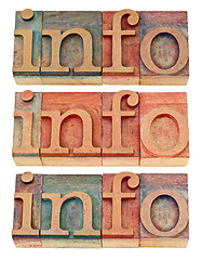 Image showing info word in wood type