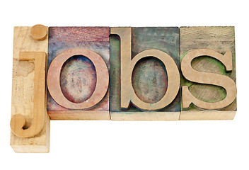 Image showing jobs word in letterpress wood type