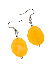 Image showing Earrings out of the yellow cut-glass