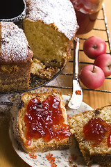 Image showing Traditional Polish Cake with apple marmelade