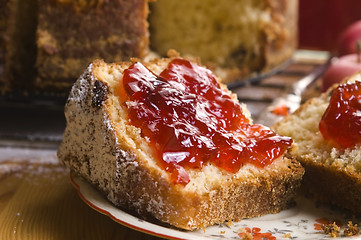 Image showing Traditional Polish Cake with apple marmelade