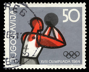 Image showing Stamp printed in Yugoslavia shows Olympic games in Tokyo