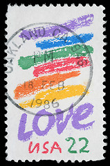 Image showing Stamp printed in USA shows image of the dedicated to the Love