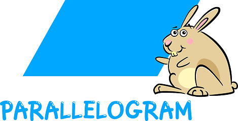 Image showing parallelogram shape with cartoon bunny