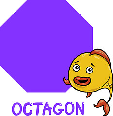Image showing octagon shape with cartoon fish
