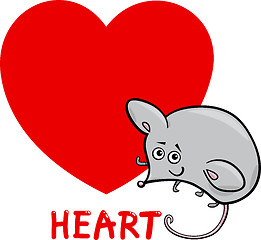 Image showing heart shape with cartoon mouse