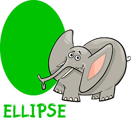 Image showing ellipse shape with cartoon elephant