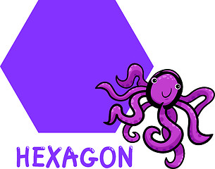 Image showing hexagon shape with cartoon octopus