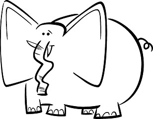 Image showing elephants cartoon for coloring book