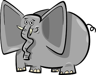 Image showing funny doodle elephants cartoon