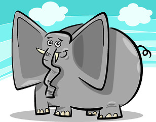 Image showing funny elephants cartoon against sky