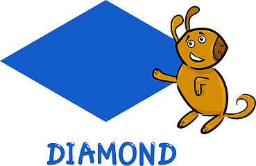 Image showing diamond shape with cartoon dog