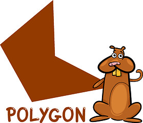 Image showing polygon shape with cartoon hamster