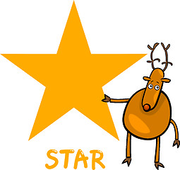 Image showing star shape with cartoon deer
