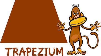 Image showing trapezium shape with cartoon monkey
