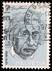 Image showing Stamp printed in Switzerland showing Albert Einstein