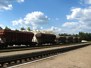 Image showing The cars of a freight train