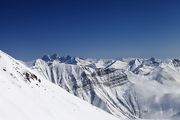 Image showing Snowy winter mountains