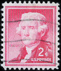 Image showing Stamp printed in the United States of America shows Thomas Jefferson