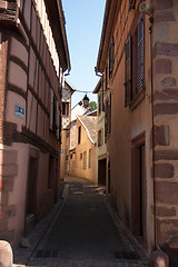 Image showing Stork on a roof in Alsace