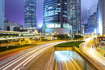 Image showing traffic with blur light through city at night