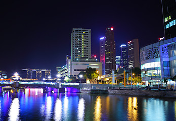 Image showing Singapore city skyline at night