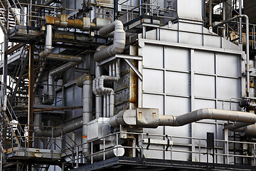 Image showing Industrial building, Steel pipelines