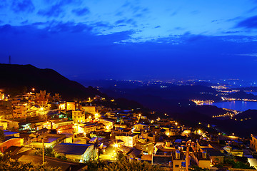 Image showing jiu fen village at night, in Taiwan