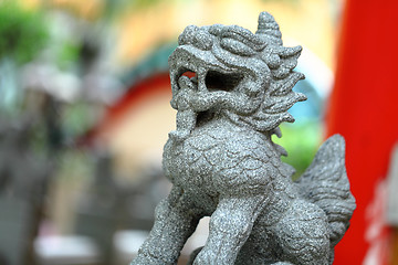 Image showing chinese lion statue