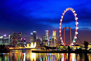 Image showing Singapore city by night