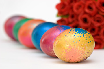 Image showing Easter Eggs and Flowers
