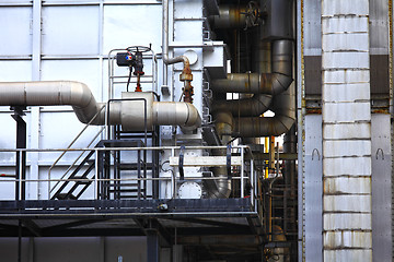 Image showing Industrial building, Steel pipeline