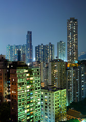 Image showing Hong Kong with crowded buildings at night