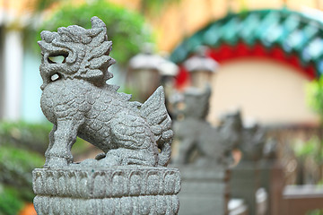 Image showing chinese lion statue